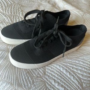 Black Shimmer Stretch Sneaker